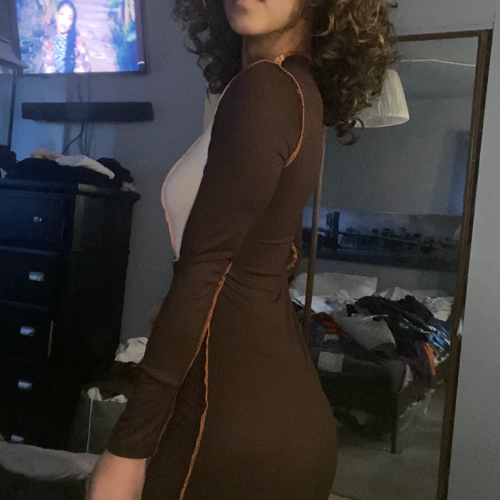 Stitch Brown Dress from Shein!